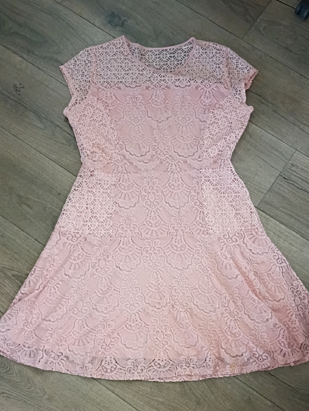 Chic Lace Blush Pink Dress With Flattering Silhouette